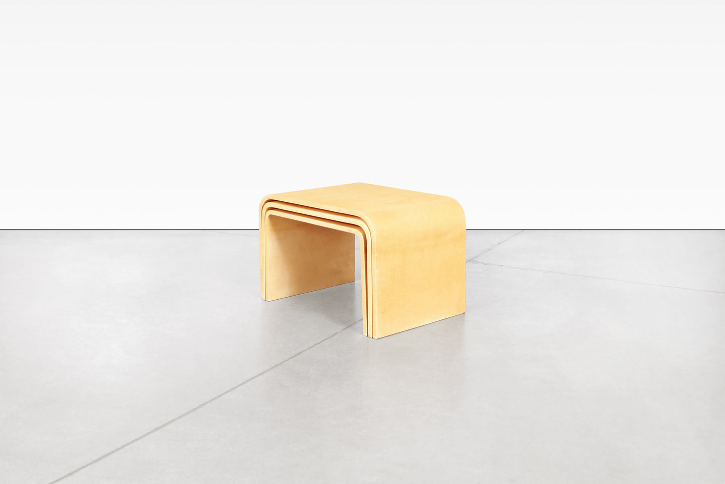 Vintage Goatskin "Waterfall" Nesting Tables by Aldo Tura