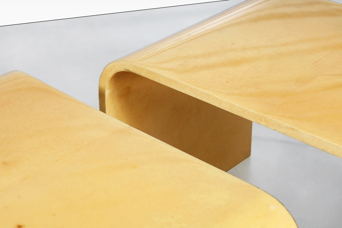 Vintage Goatskin "Waterfall" Nesting Tables by Aldo Tura