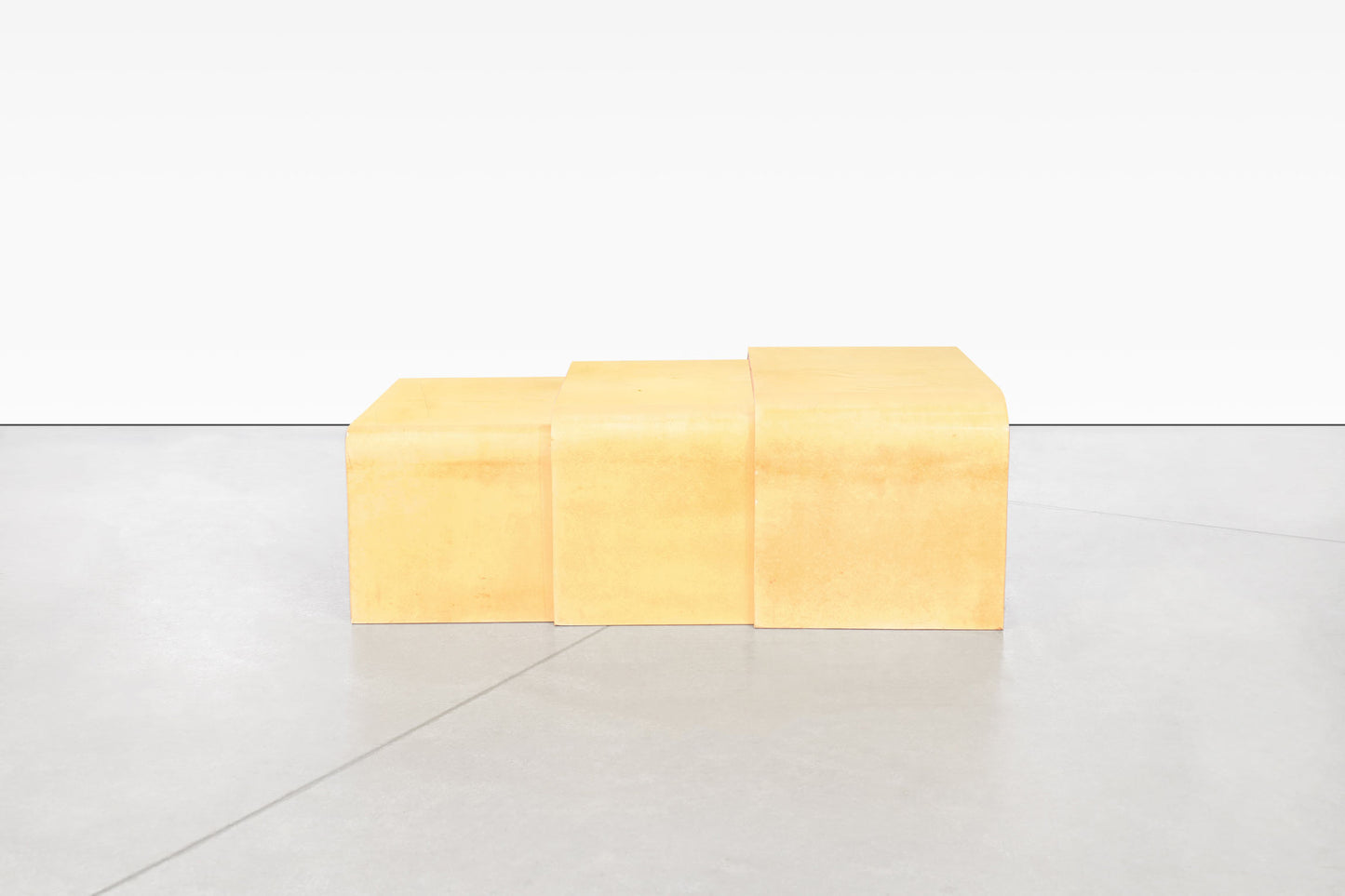 Vintage Goatskin "Waterfall" Nesting Tables by Aldo Tura