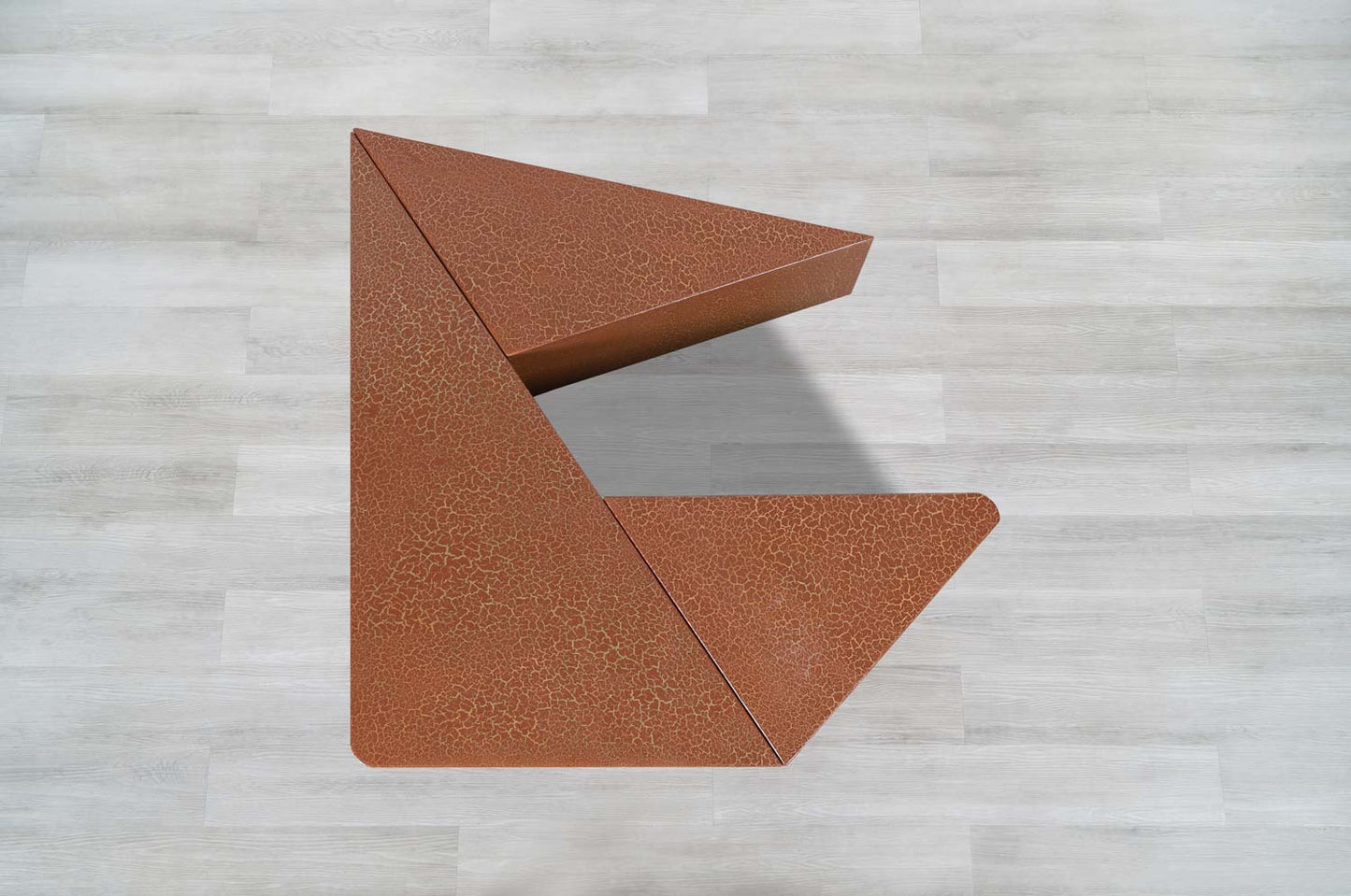 Vintage Hand-Painted Craquelure Geometric Coffee Table, 1970s