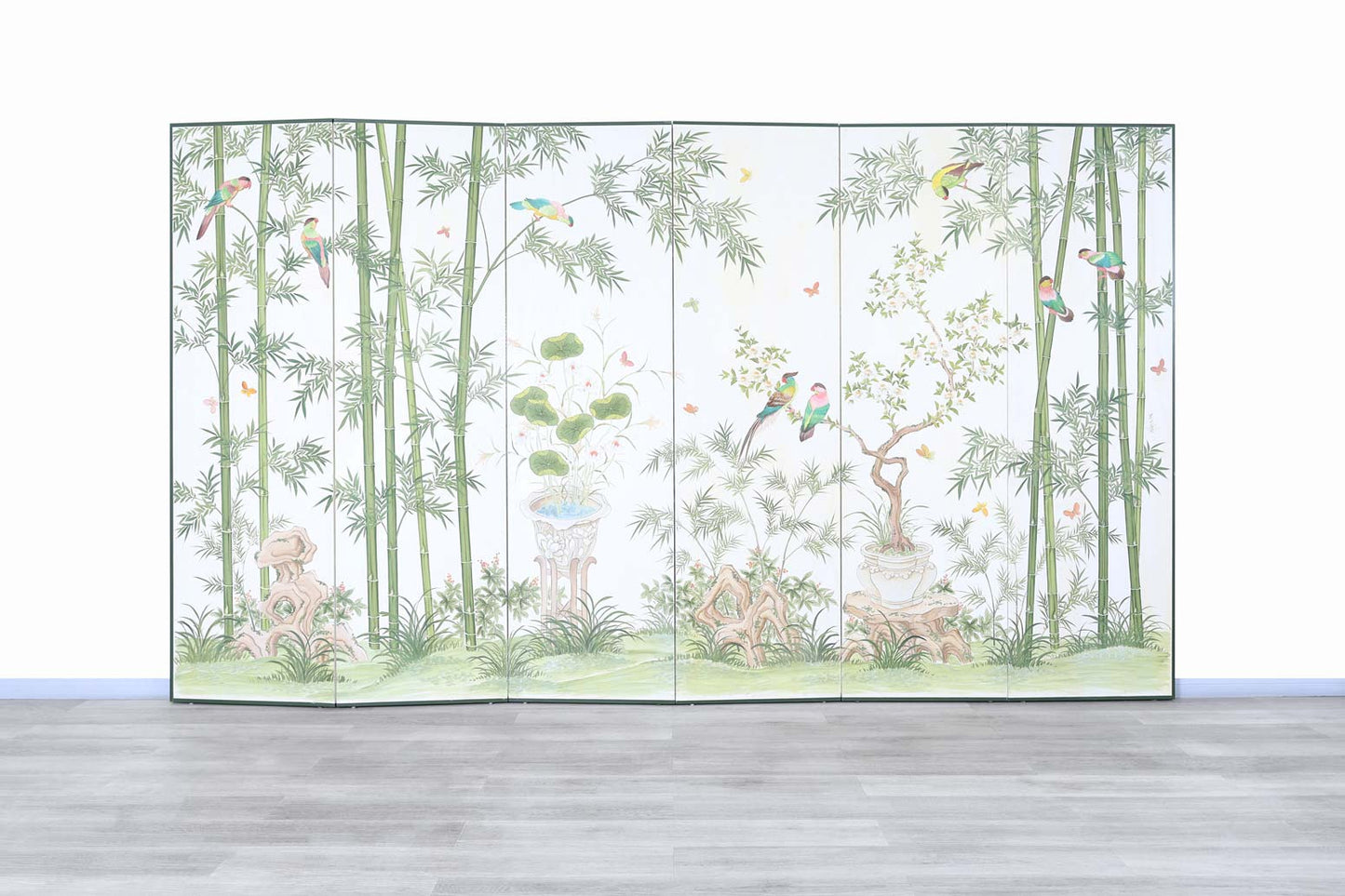 Vintage Hand-Painted Screen Panels by Robert Crowder