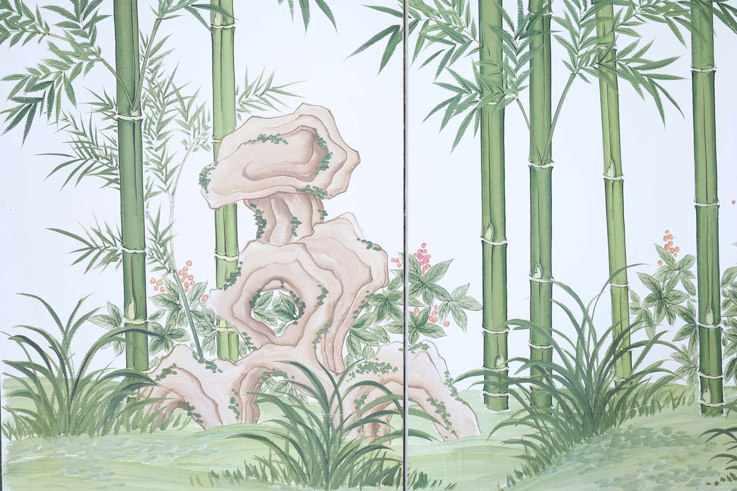 Vintage Hand-Painted Screen Panels by Robert Crowder