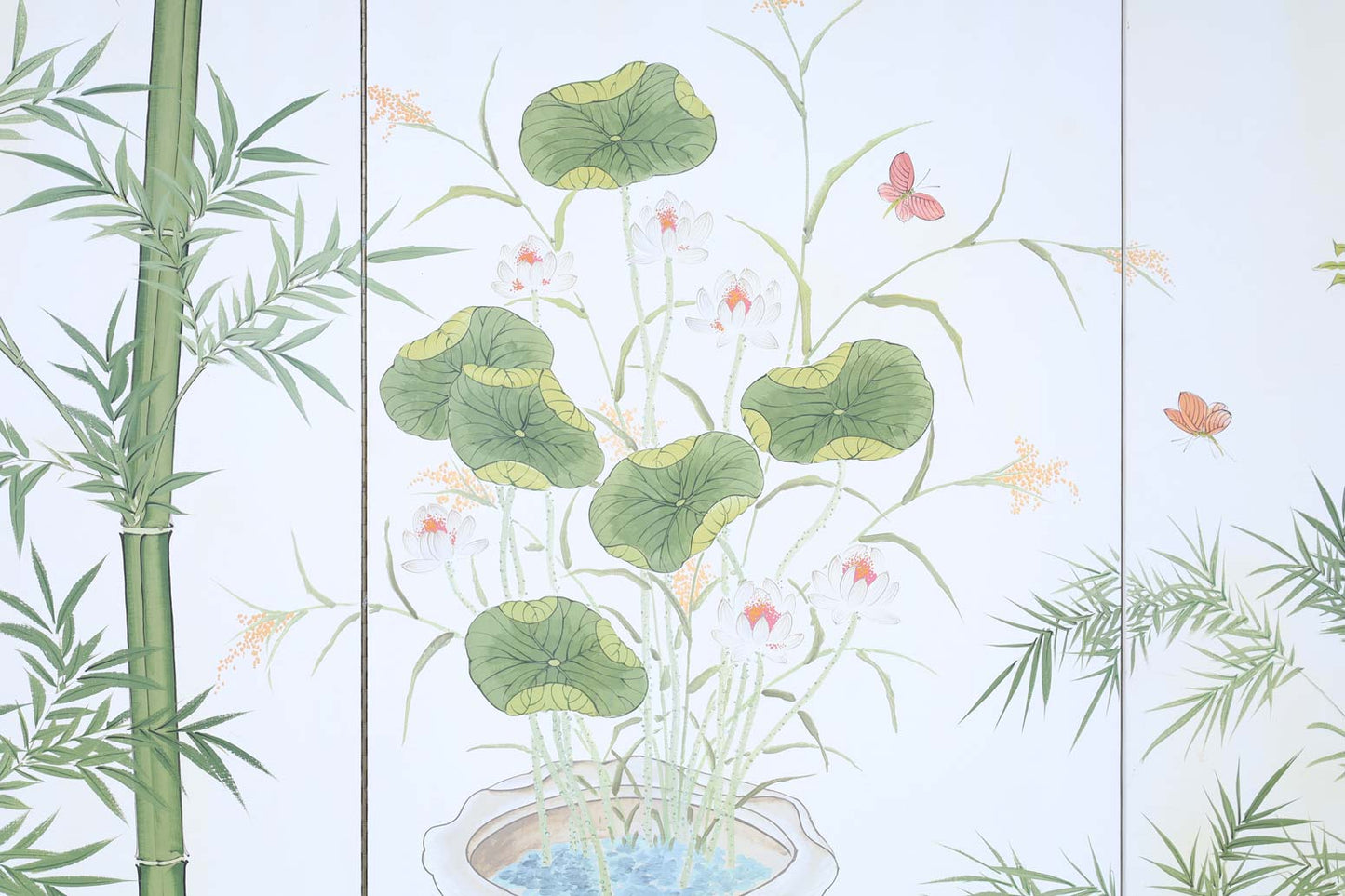 Vintage Hand-Painted Screen Panels by Robert Crowder