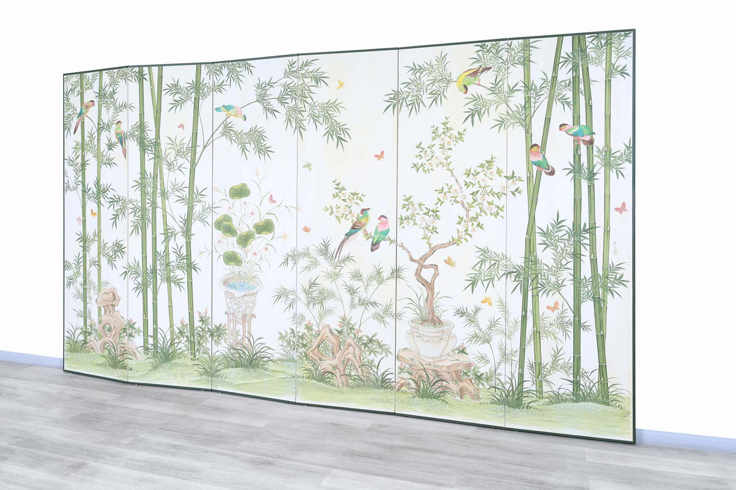 Vintage Hand-Painted Screen Panels by Robert Crowder