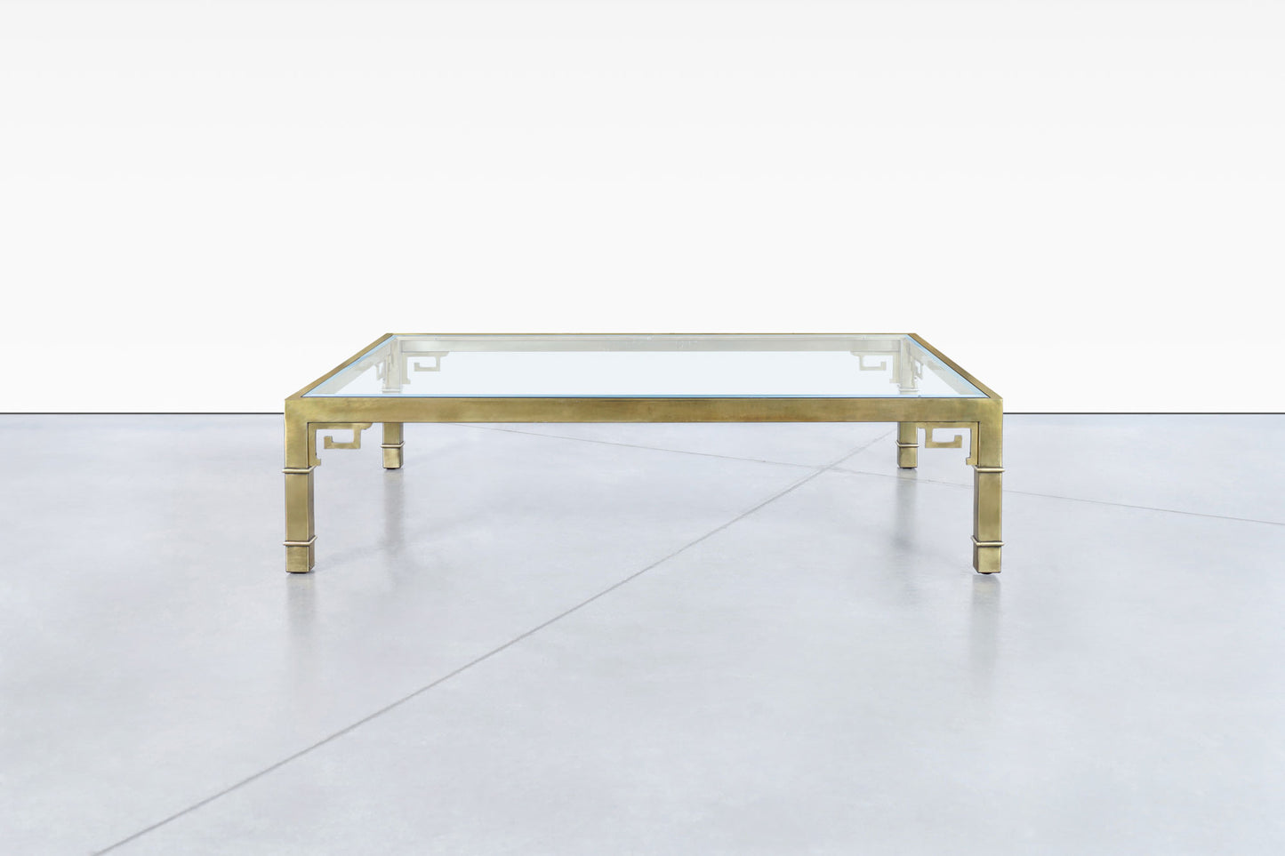 Vintage Hollywood Regency Brass Coffee Table by Mastercraft