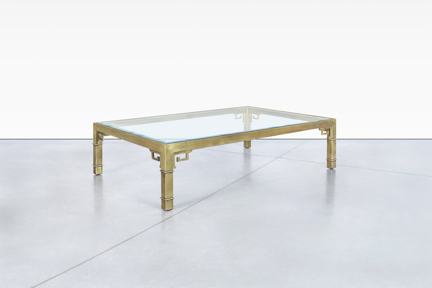 Vintage Hollywood Regency Brass Coffee Table by Mastercraft