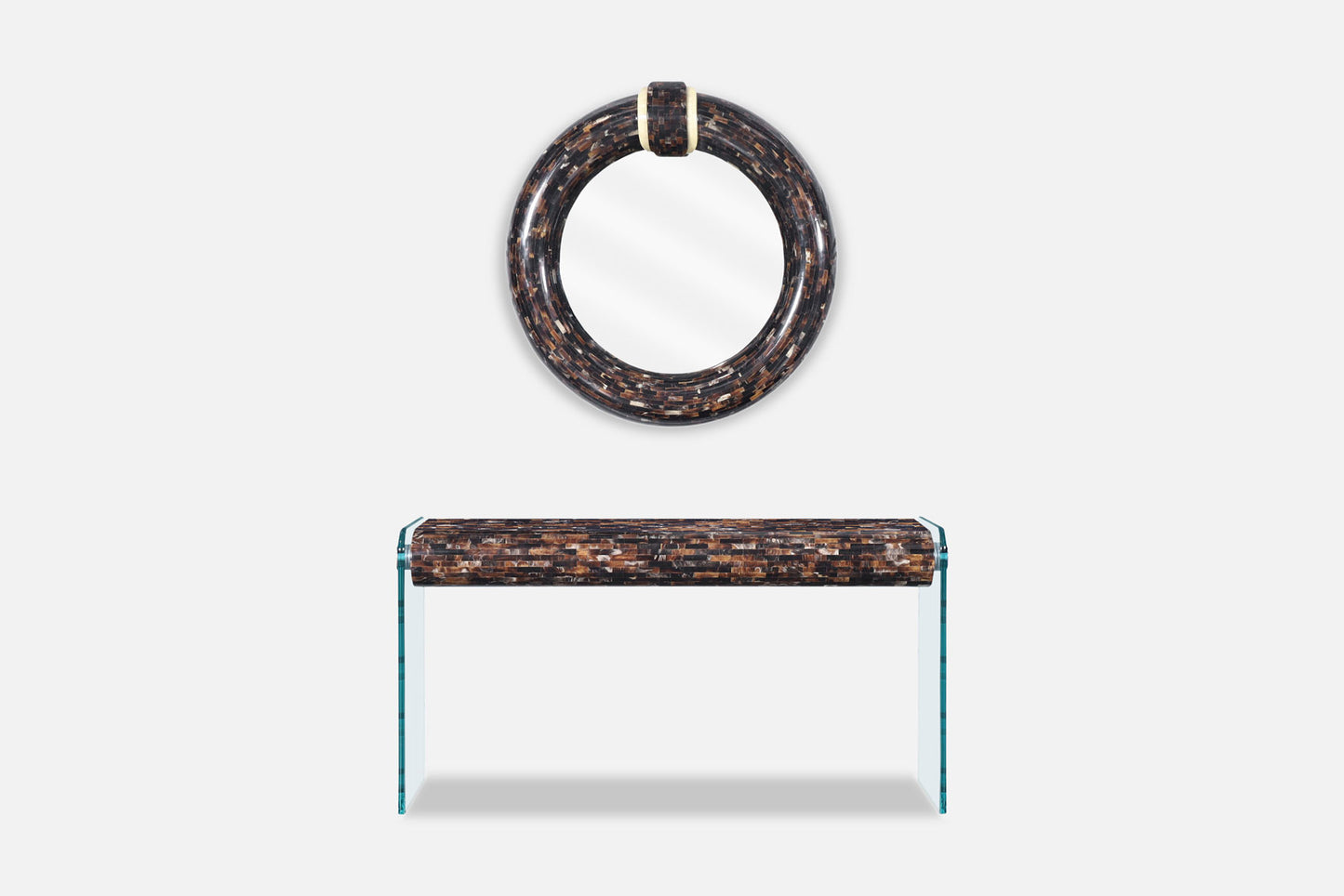 Vintage Horn Console Table with Mirror by Enrique Garcel for Jimeco LTDA.