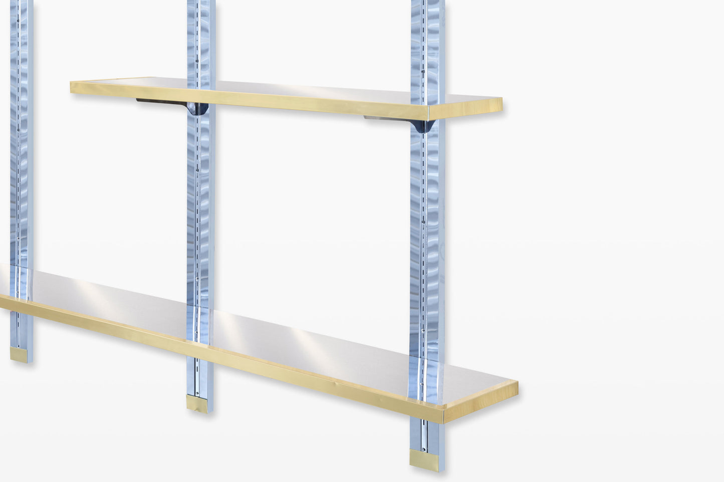 Vintage Italian Chrome and Brass “Cityscape” Wall-Mounted Unit