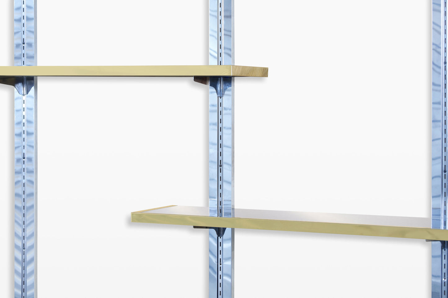 Vintage Italian Chrome and Brass “Cityscape” Wall-Mounted Unit