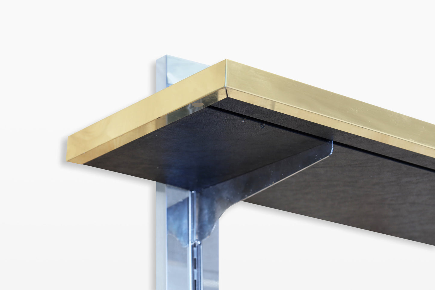 Vintage Italian Chrome and Brass “Cityscape” Wall-Mounted Unit