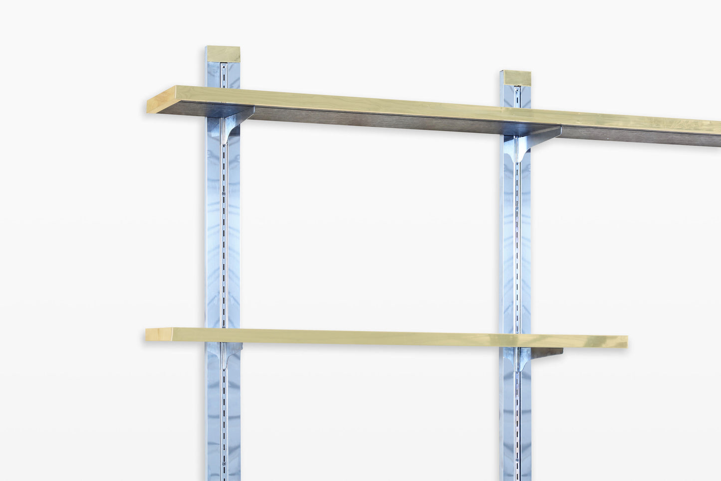 Vintage Italian Chrome and Brass “Cityscape” Wall-Mounted Unit