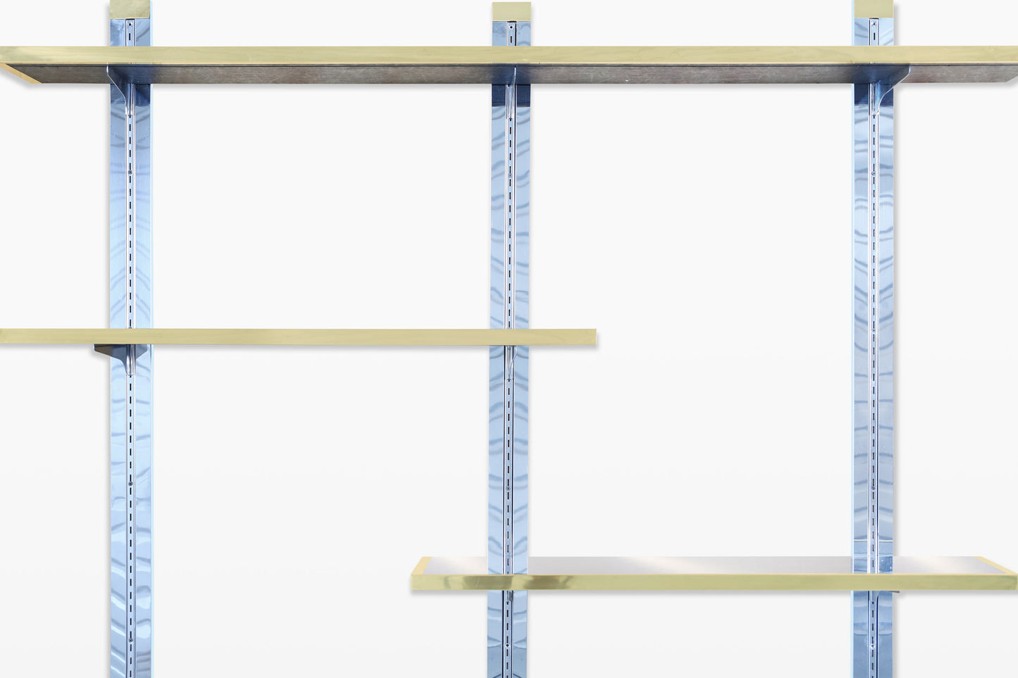 Vintage Italian Chrome and Brass “Cityscape” Wall-Mounted Unit