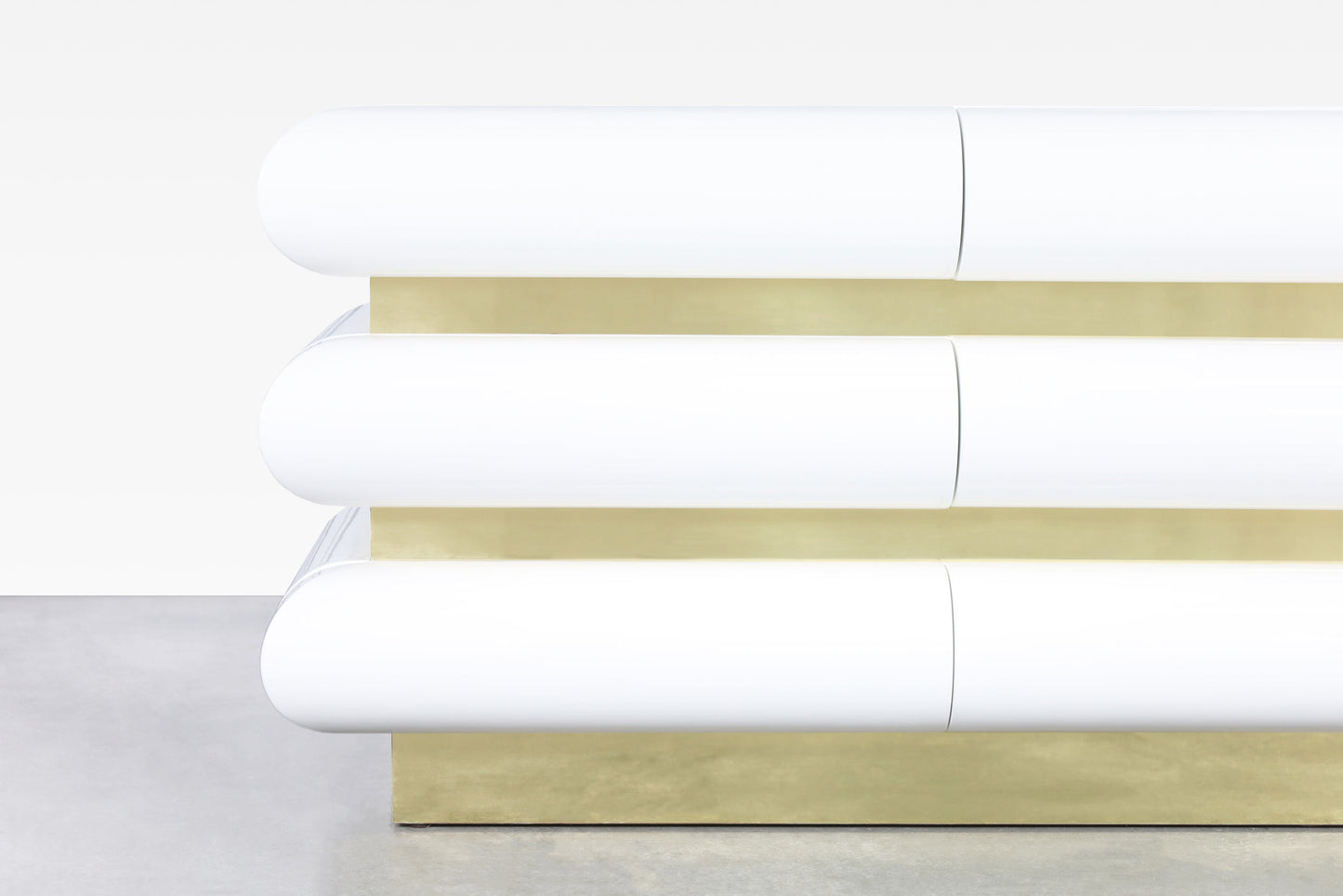 Vintage Italian Lacquered and Brass Dresser