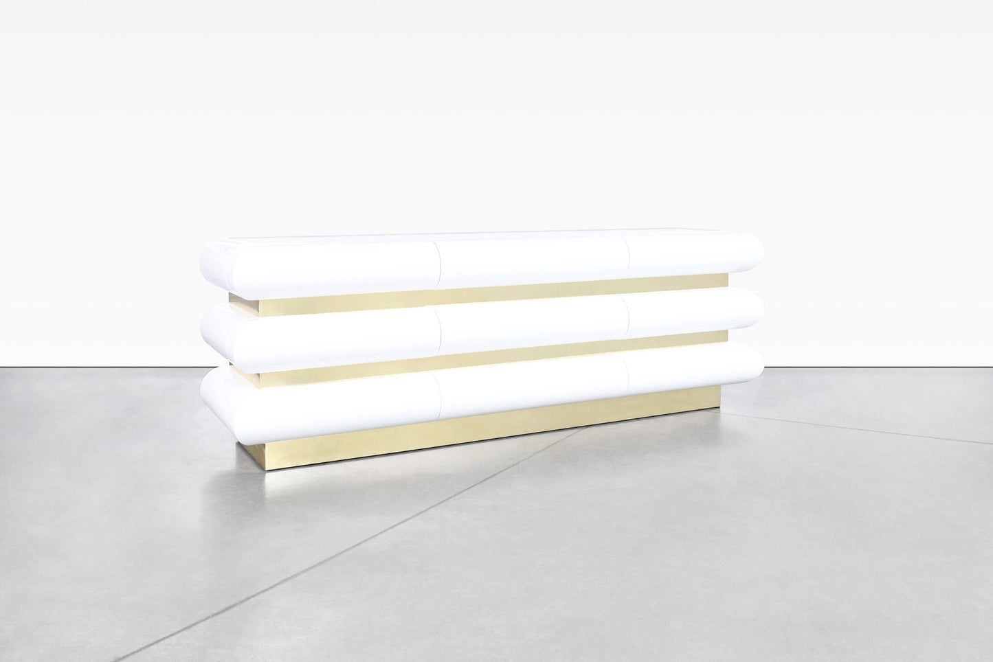 Vintage Italian Lacquered and Brass Dresser