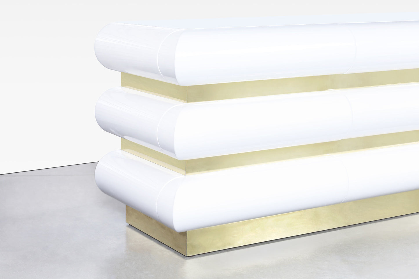 Vintage Italian Lacquered and Brass Dresser