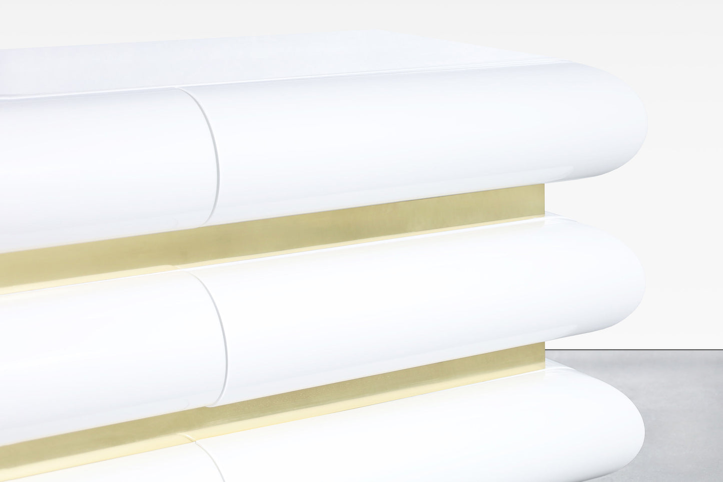 Vintage Italian Lacquered and Brass Dresser