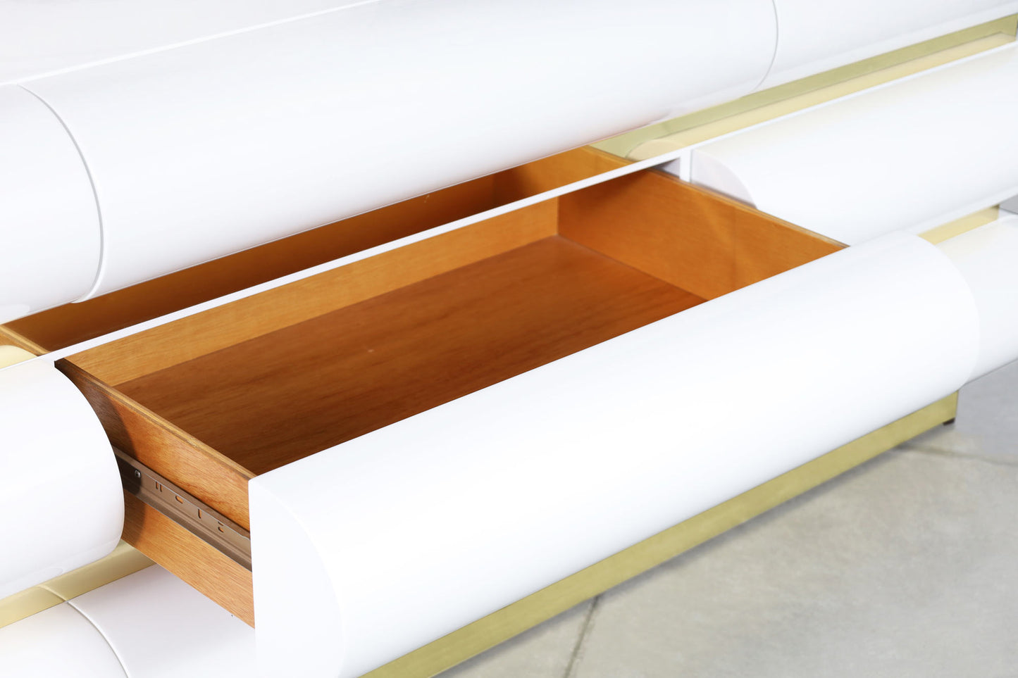 Vintage Italian Lacquered and Brass Dresser