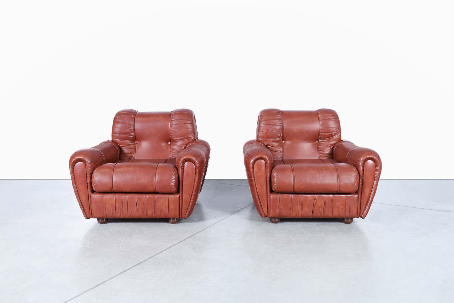 Vintage Italian Leatherette Lounge Chairs