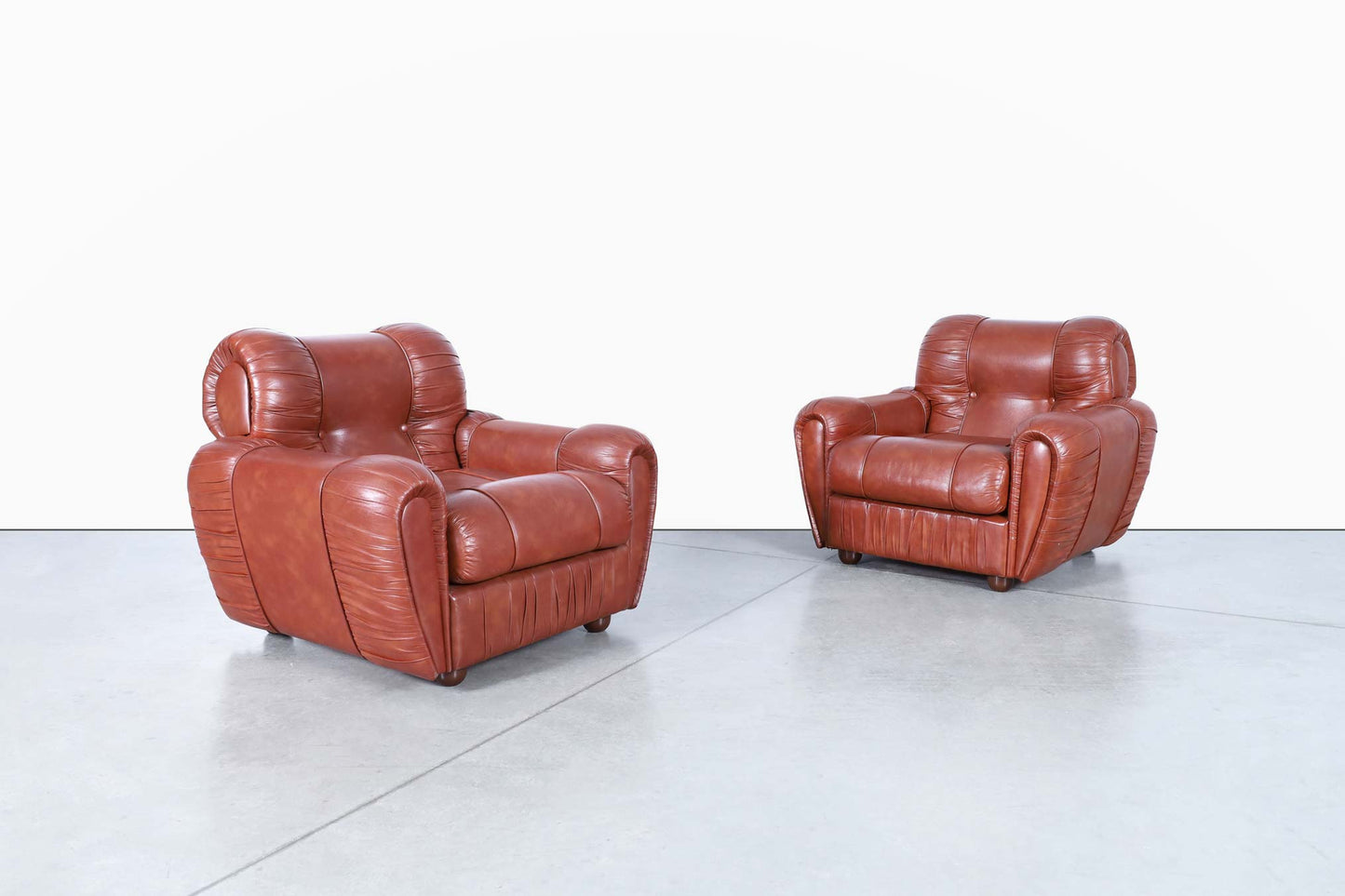 Vintage Italian Leatherette Lounge Chairs