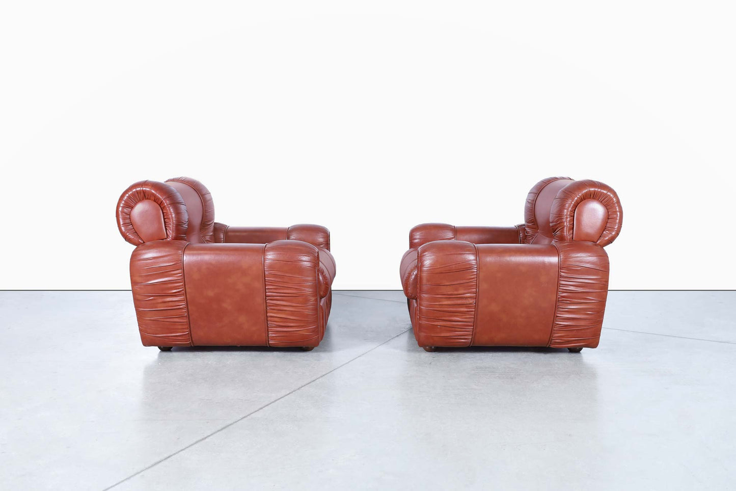 Vintage Italian Leatherette Lounge Chairs