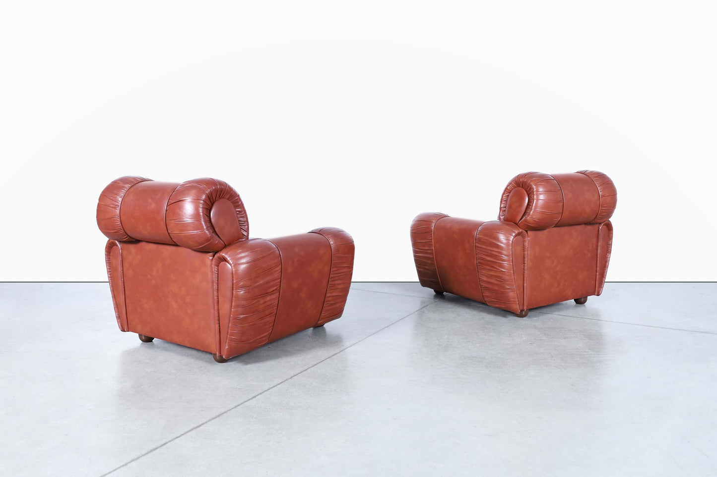 Vintage Italian Leatherette Lounge Chairs