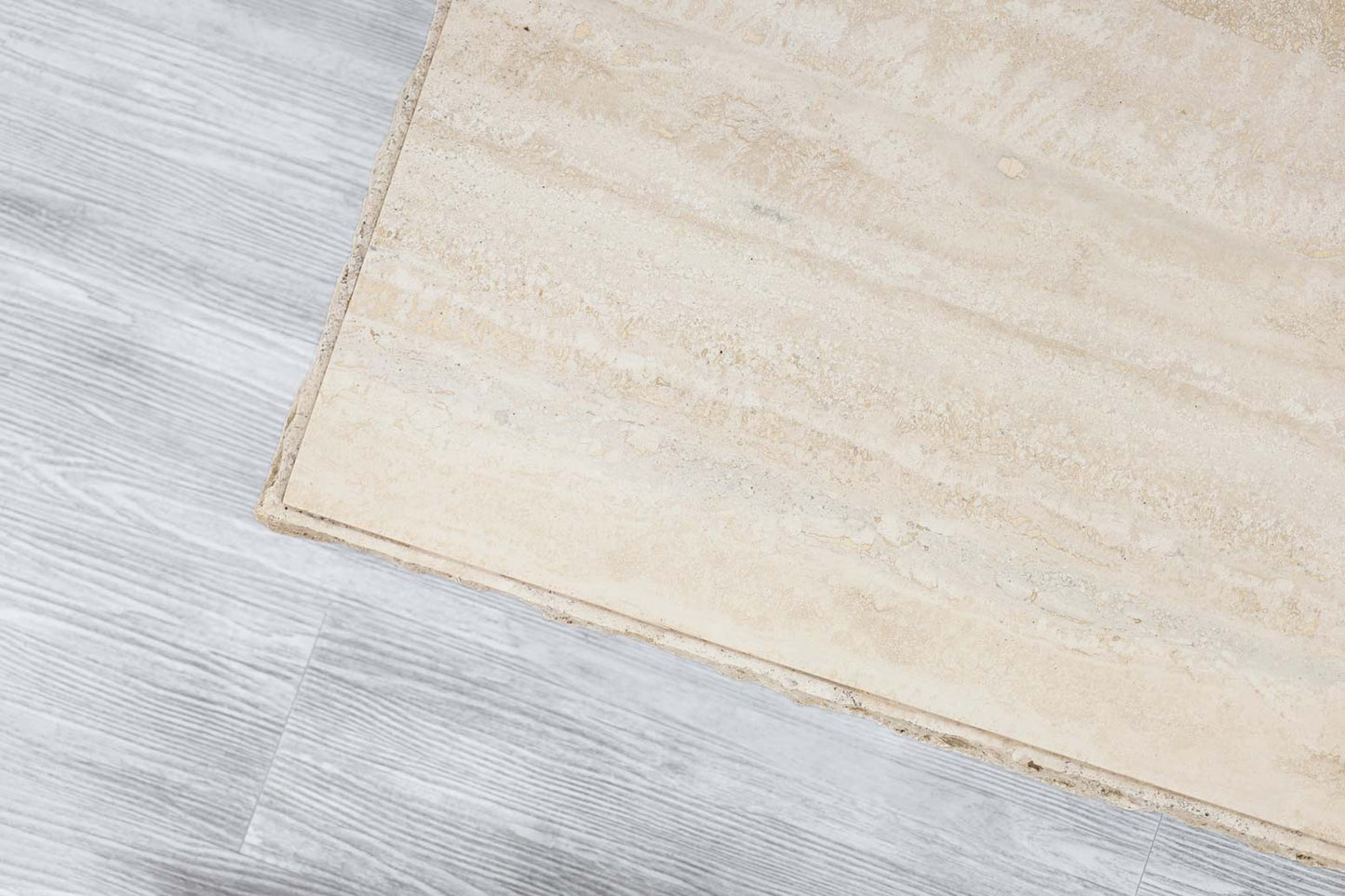 Italian Modernist Live Edge Travertine Coffee Table