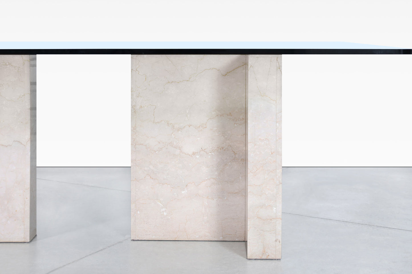 Vintage Italian Marble and Glass Dining Table