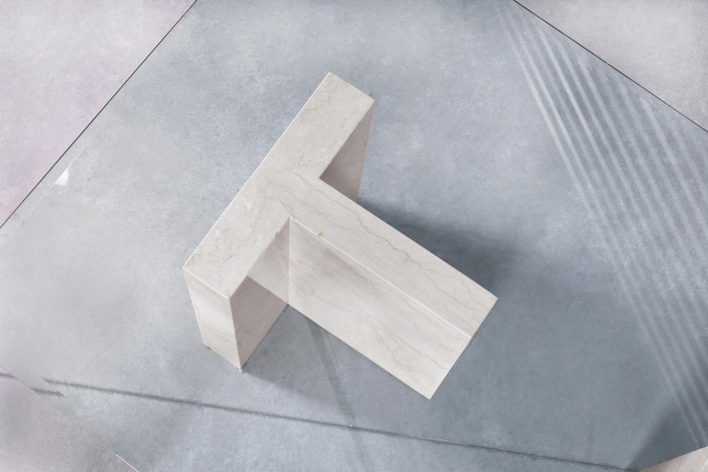 Vintage Italian Marble and Glass Dining Table