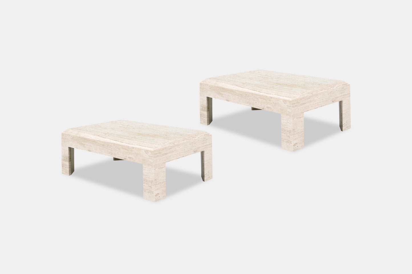 Vintage Italian Travertine Coffee Tables