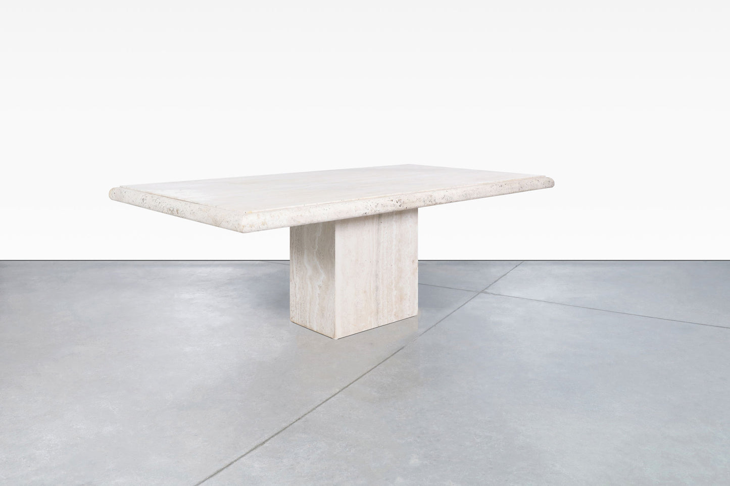 Vintage Italian Travertine Dining Table by Stone International