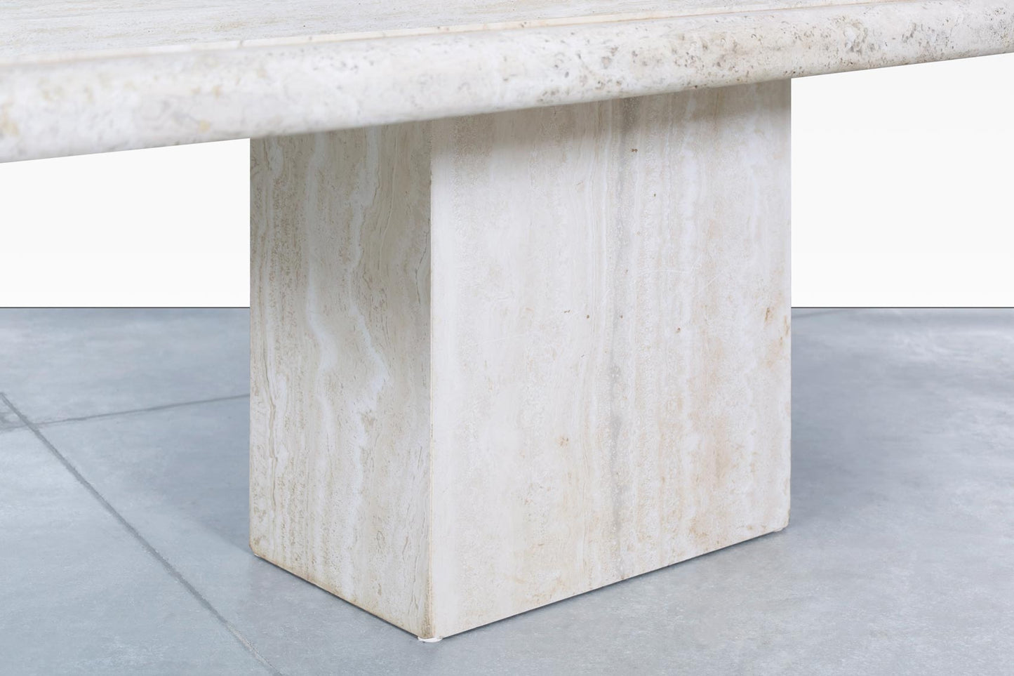 Vintage Italian Travertine Dining Table by Stone International