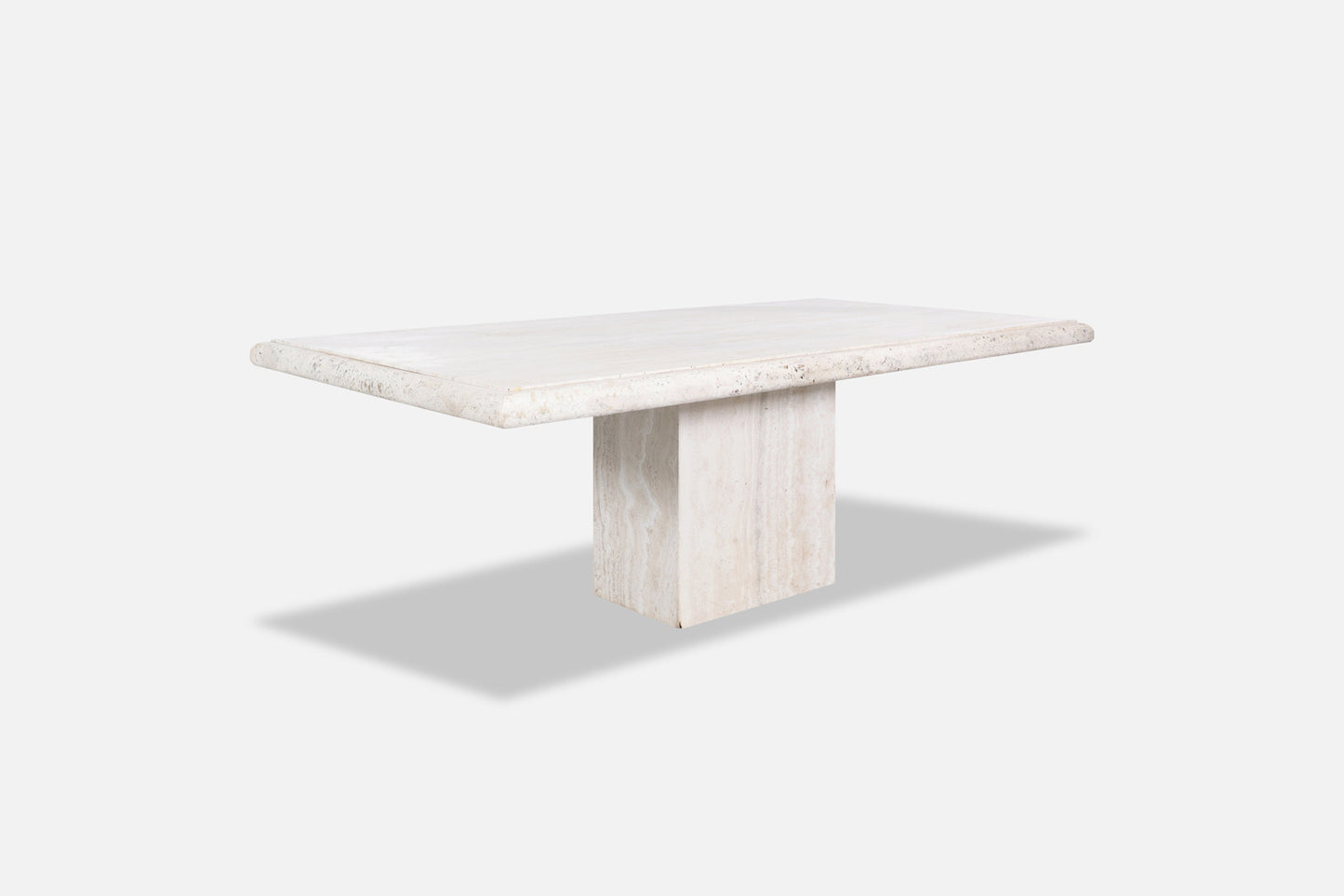 Vintage Italian Travertine Dining Table by Stone International