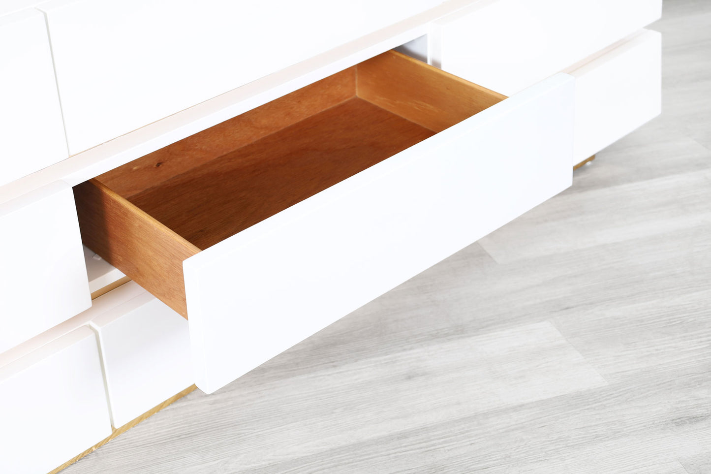 Vintage Lacquered and Brass Modernist Dresser