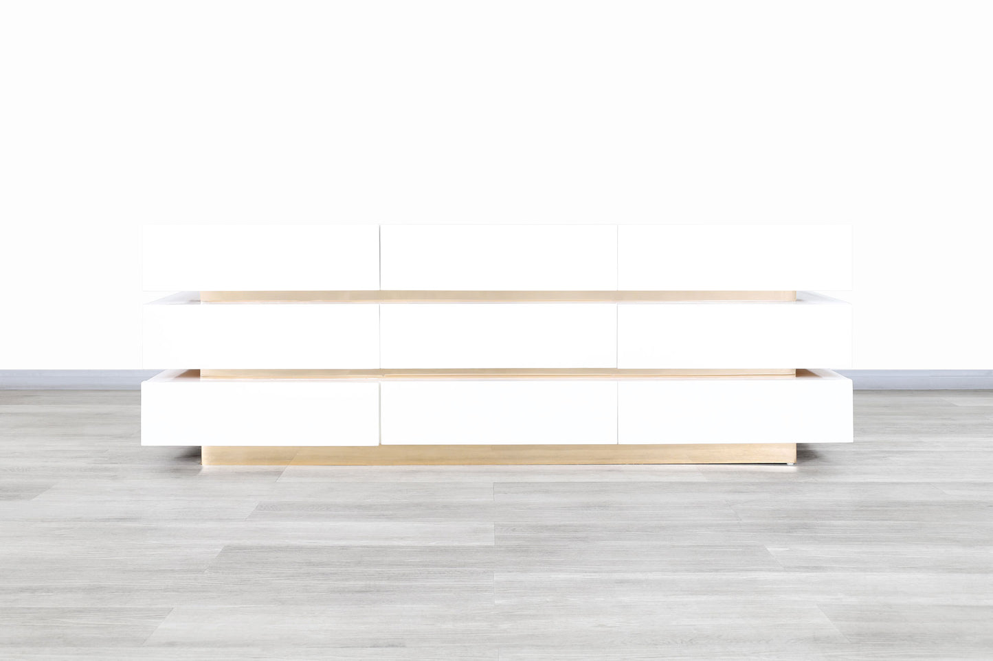 Vintage Lacquered and Brass Modernist Dresser