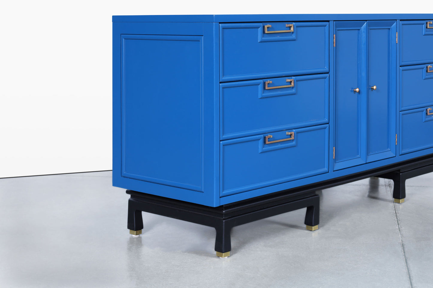 Vintage Lacquered and Brass Dresser by American of Martinsville