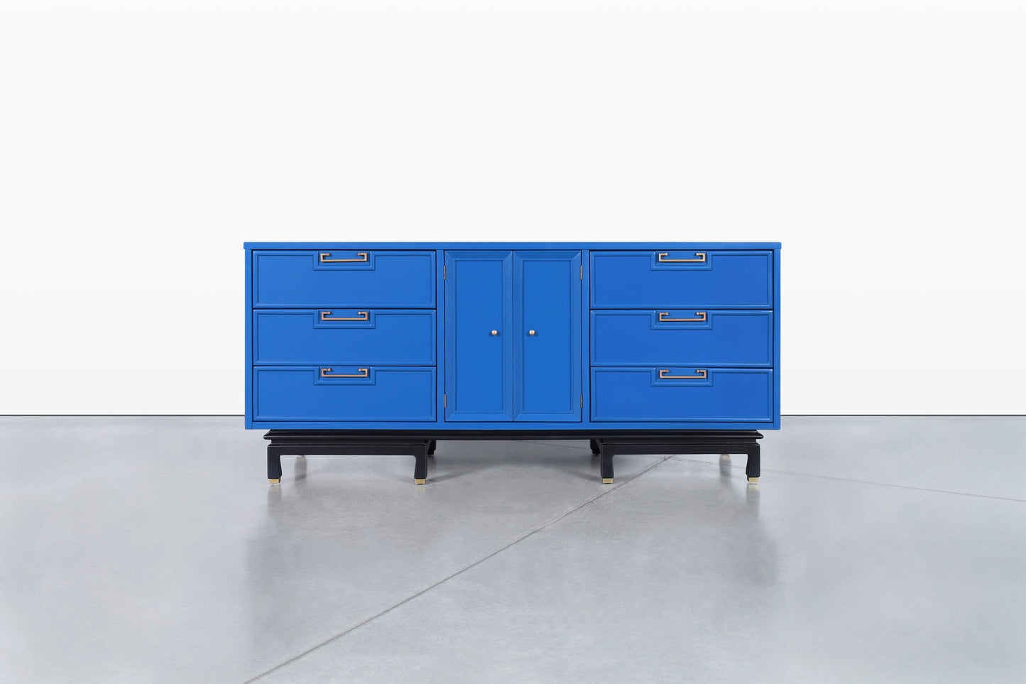 Vintage Lacquered and Brass Dresser by American of Martinsville