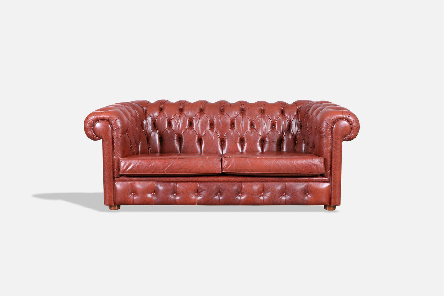 Vintage Leather Chesterfield Loveseat