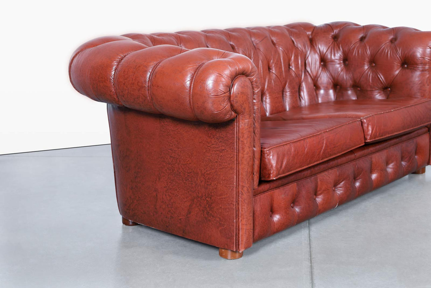 Vintage Leather Chesterfield Loveseat