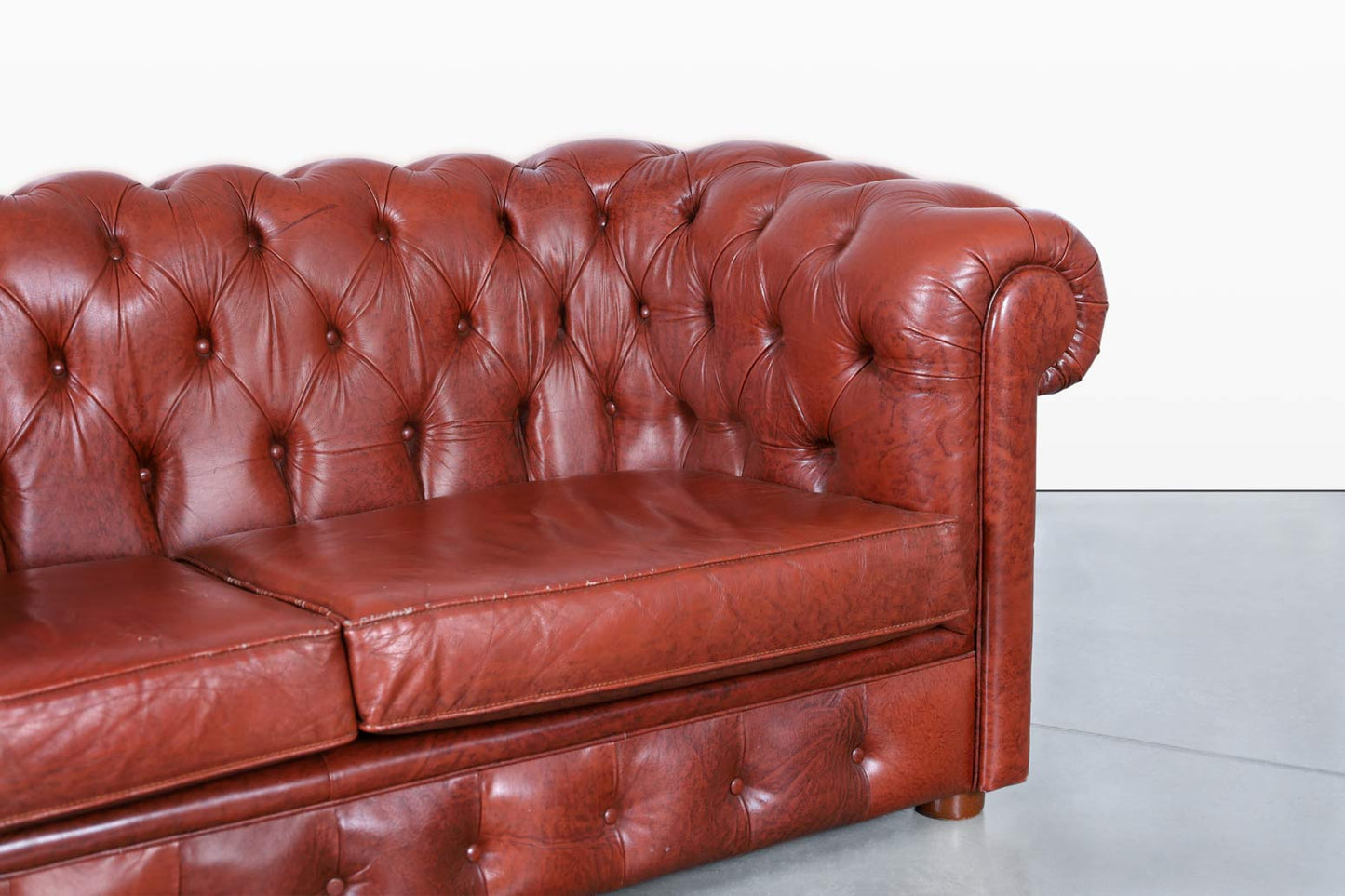 Vintage Leather Chesterfield Loveseat