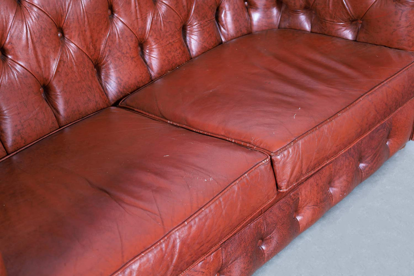 Vintage Leather Chesterfield Loveseat
