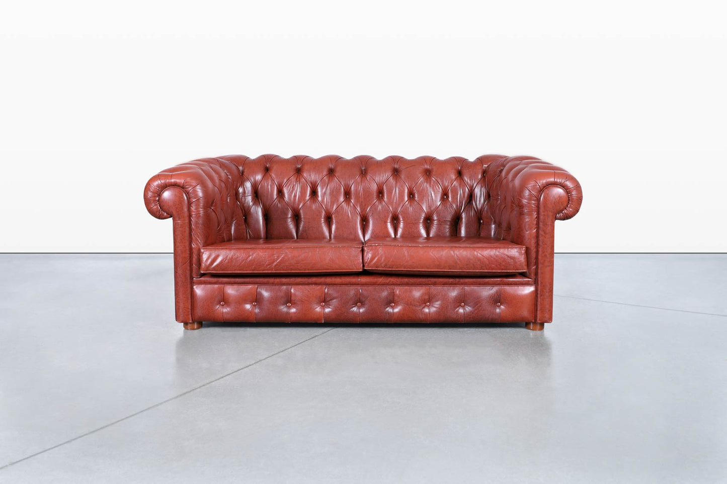Vintage Leather Chesterfield Loveseat