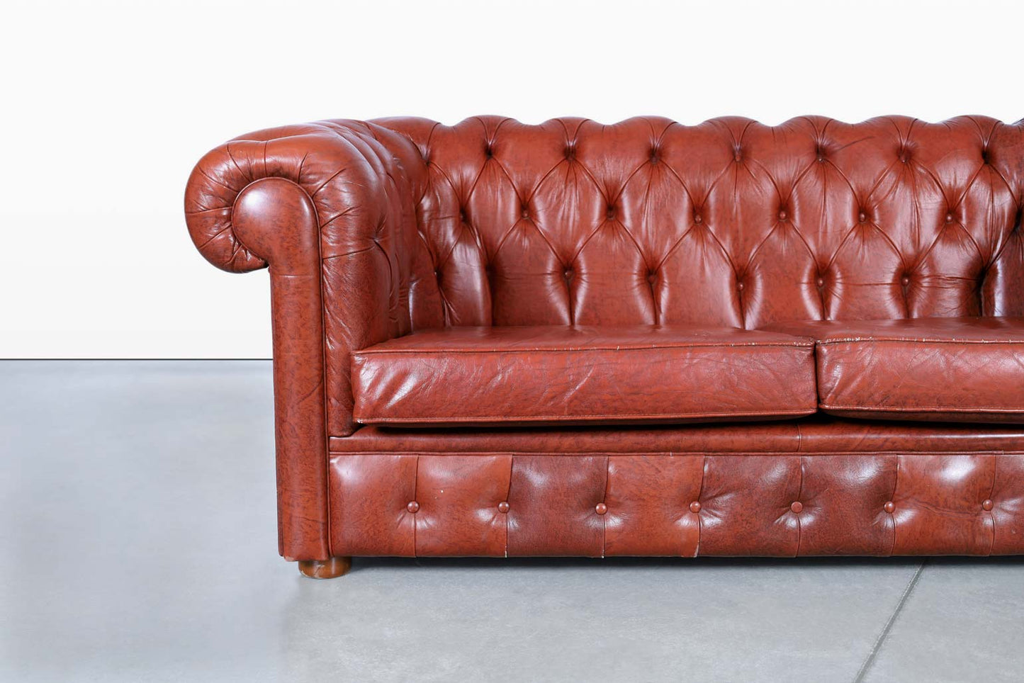 Vintage Leather Chesterfield Loveseat