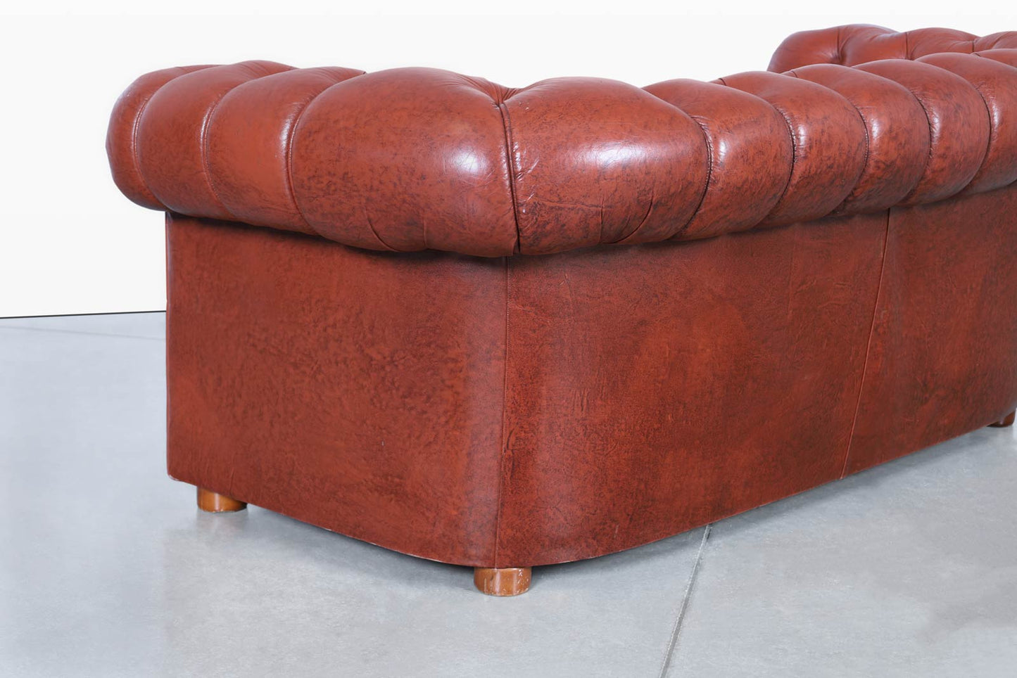 Vintage Leather Chesterfield Loveseat