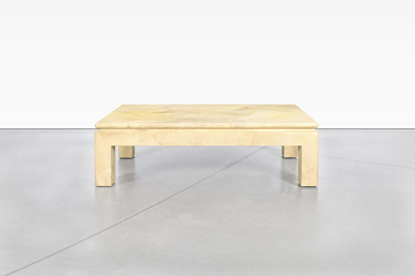 Vintage Leather Goatskin Coffee Table Attributed to Karl Springer