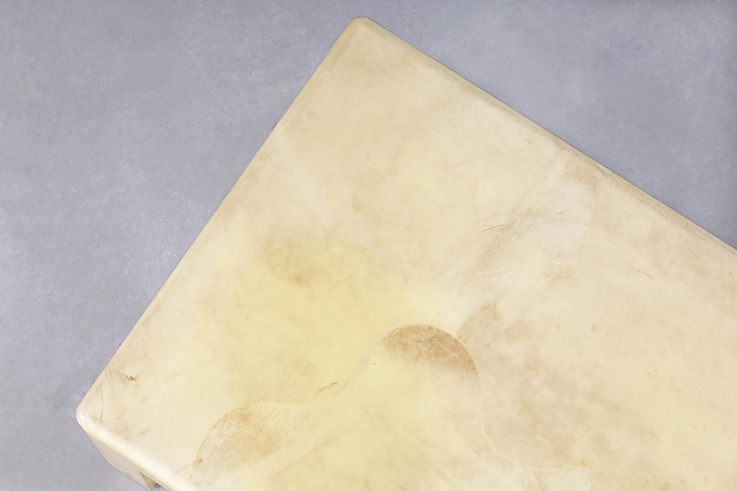 Vintage Leather Goatskin Coffee Table Attributed to Karl Springer