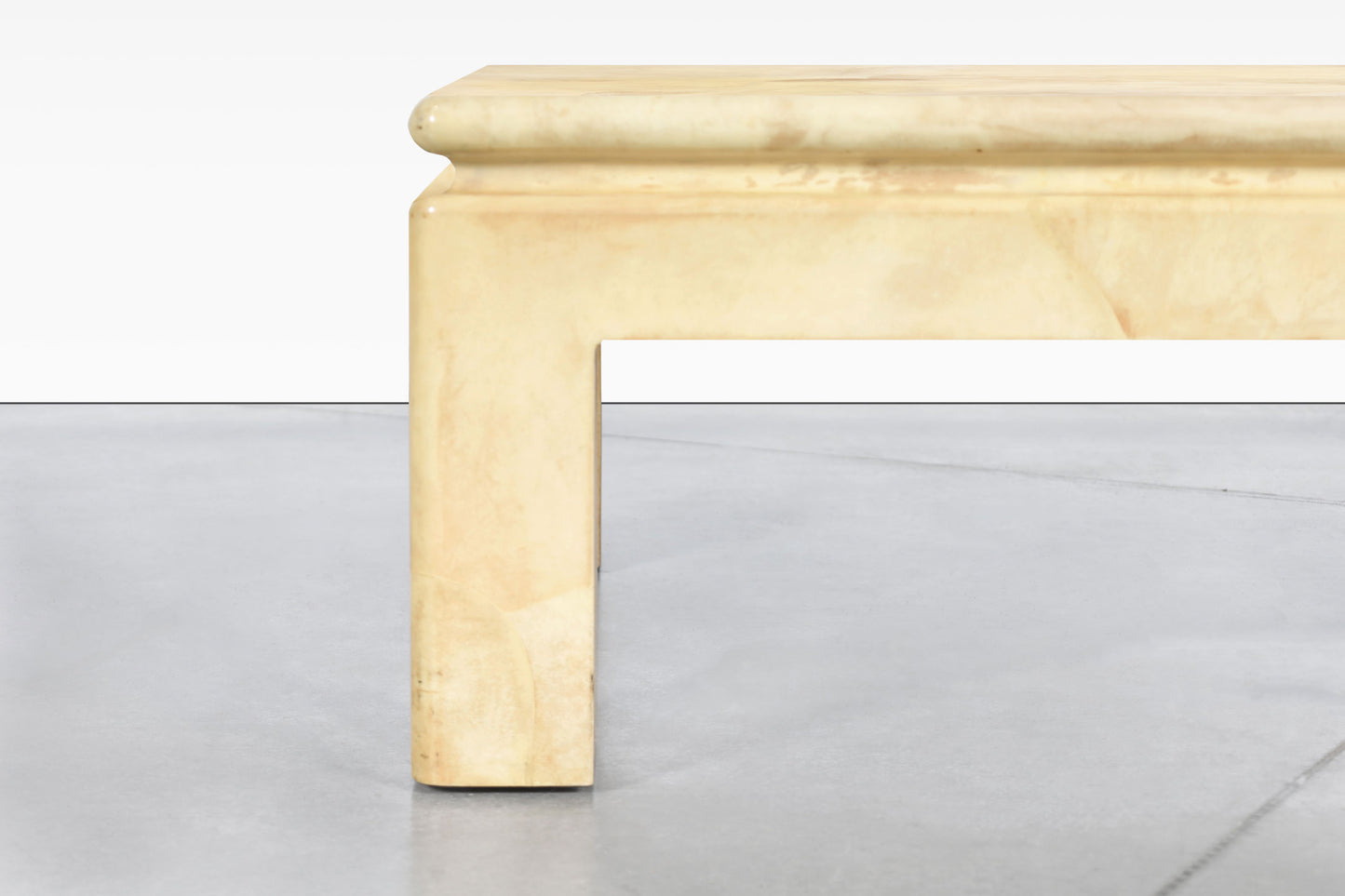 Vintage Leather Goatskin Coffee Table Attributed to Karl Springer