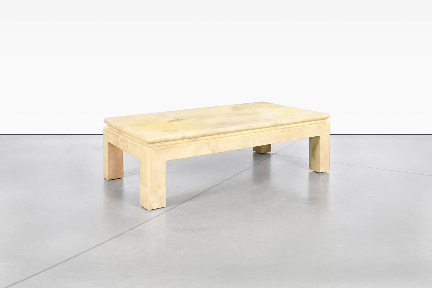 Vintage Leather Goatskin Coffee Table Attributed to Karl Springer