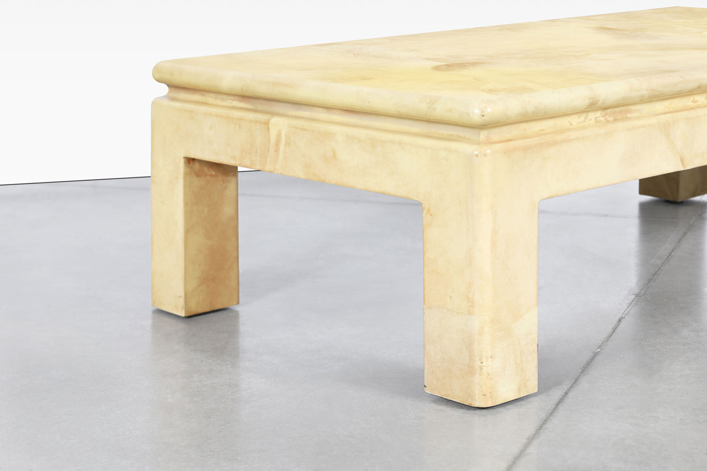 Vintage Leather Goatskin Coffee Table Attributed to Karl Springer