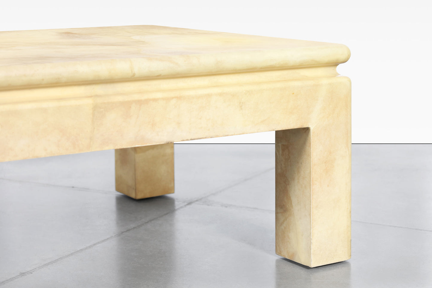 Vintage Leather Goatskin Coffee Table Attributed to Karl Springer