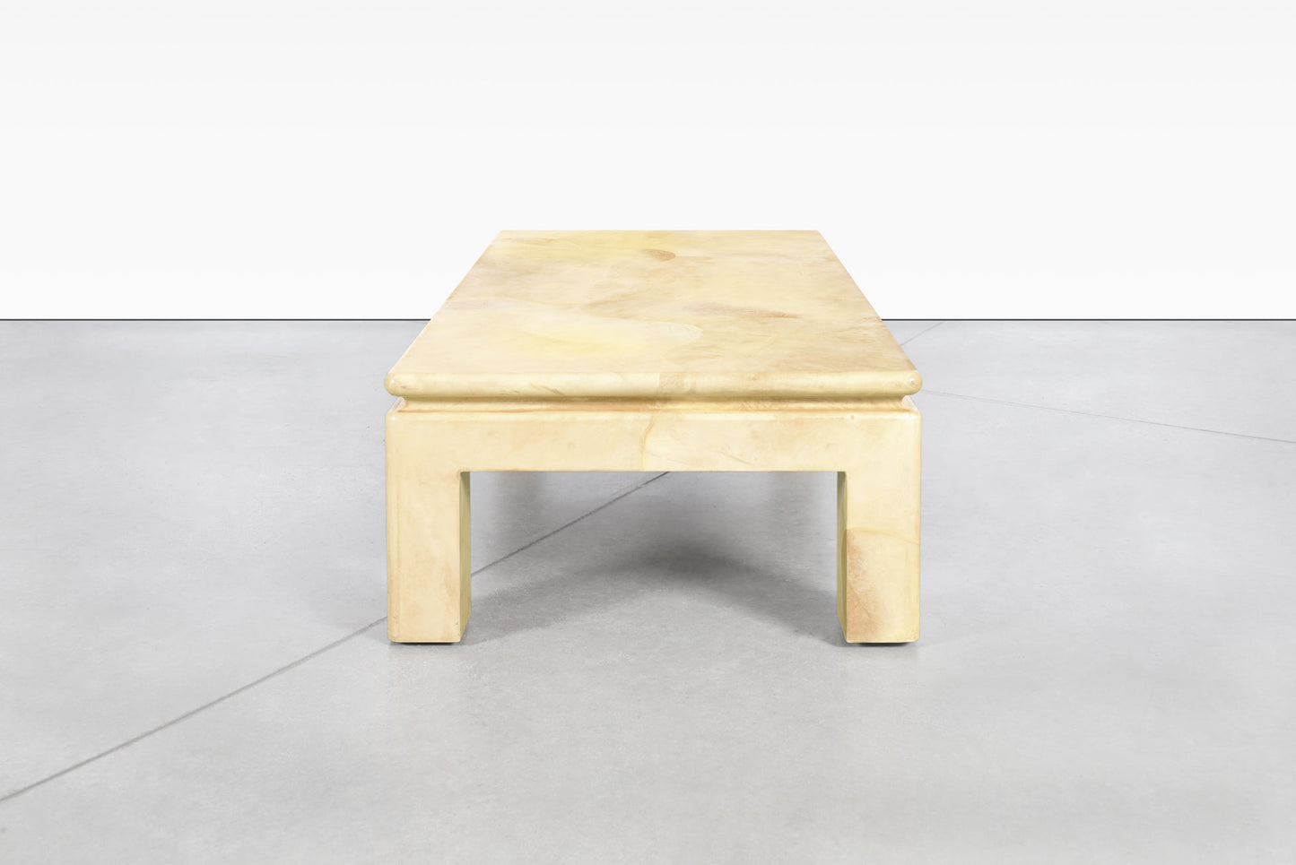 Vintage Leather Goatskin Coffee Table Attributed to Karl Springer